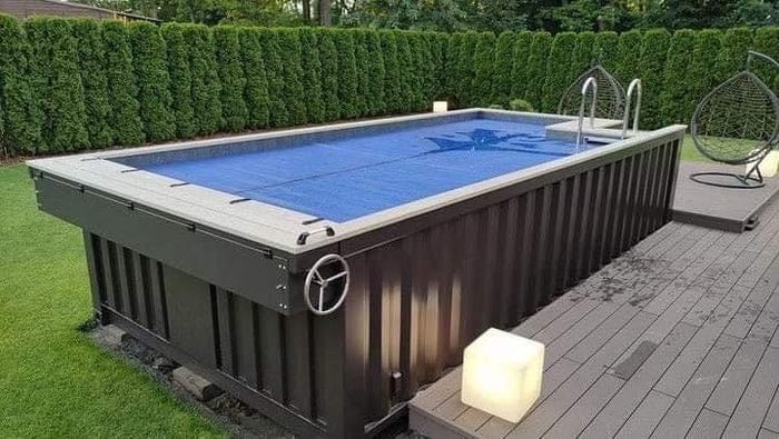 Piscine Conteneur Revêtement Bois 5 m