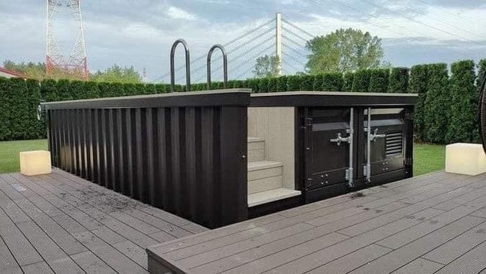 Piscine Conteneur Revêtement Bois 5 m