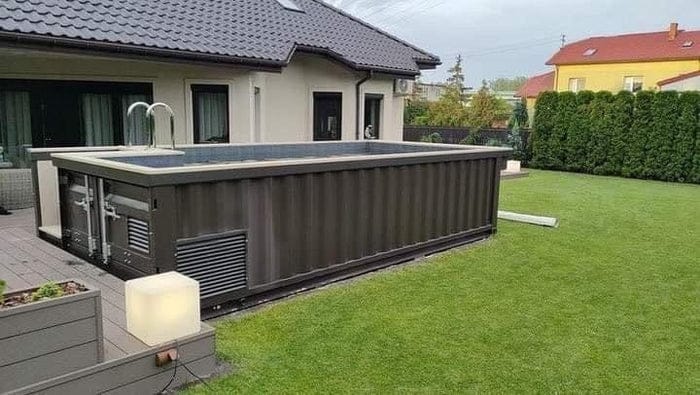 Piscine Conteneur Revêtement Bois 5 m